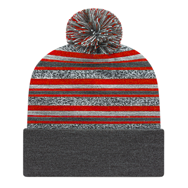 Cap America USA-Made Beanie RKL12 Striped Knit Cap with Cuff