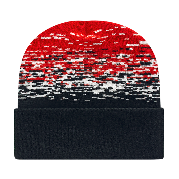 Cap America USA-Made Beanie RKS12 Static Pattern Knit Cap with Cuff