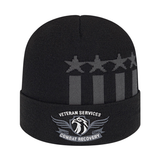 Cap America USA-Made Beanie RKSTAR12 Stars & Stripes Knit Cap with Cuff