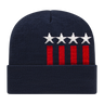 Cap America USA-Made Beanie RKSTAR12 Stars & Stripes Knit Cap with Cuff