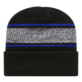 Cap America USA-Made Beanie RKV12 Variegated Striped Knit Cap with Cuff
