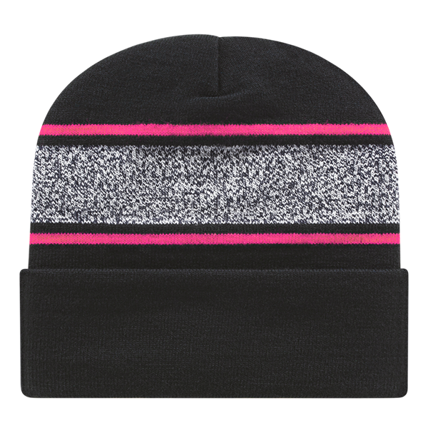 Cap America USA-Made Beanie RKV12 Variegated Striped Knit Cap with Cuff