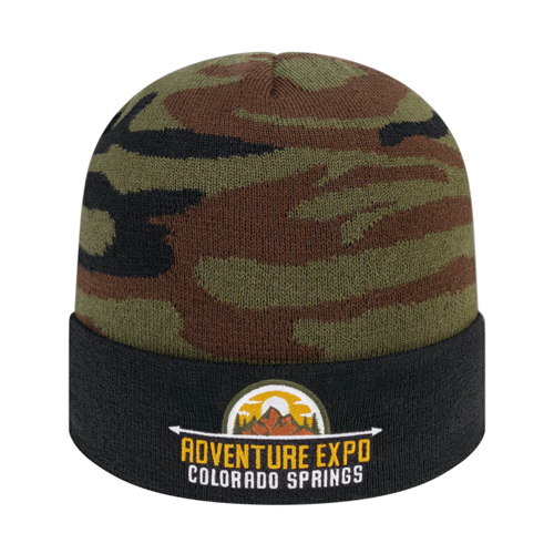 Cap America USA-Made Beanie RKWC12 Woodland Camouflage Knit Cap with Solid Color Cuff