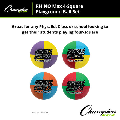 RHINO MAX 4-SQUARE PLAYGROUND BALL SET