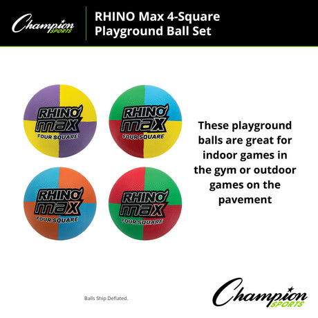 RHINO MAX 4-SQUARE PLAYGROUND BALL SET