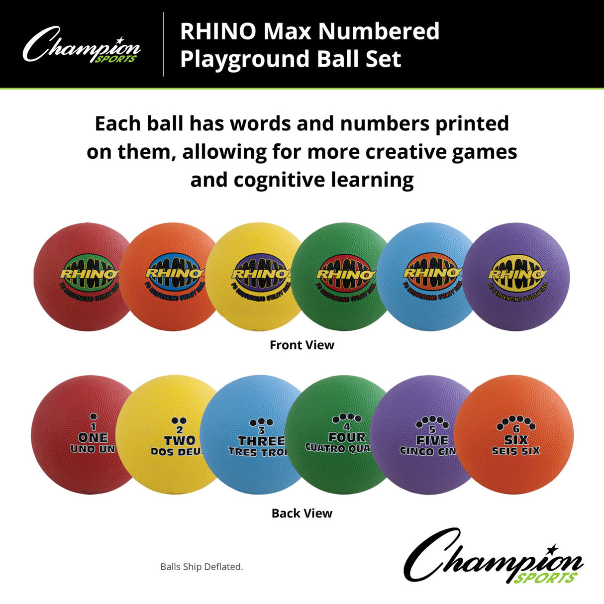 RHINO MAX NUMBERED PLAYGROUND BALL SET