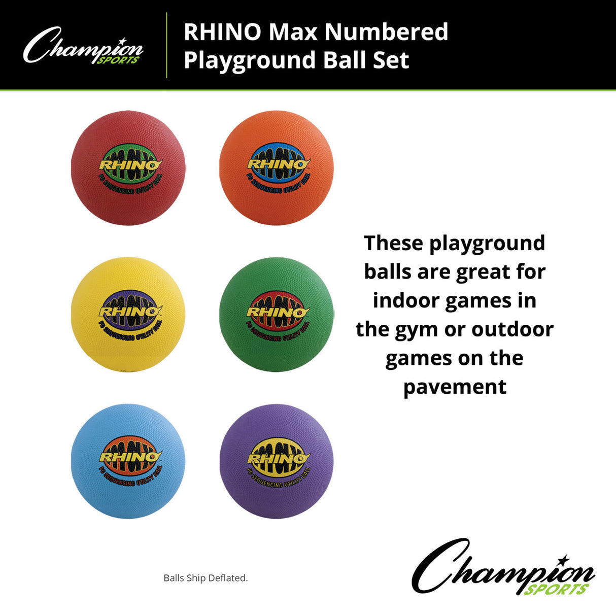 RHINO MAX NUMBERED PLAYGROUND BALL SET