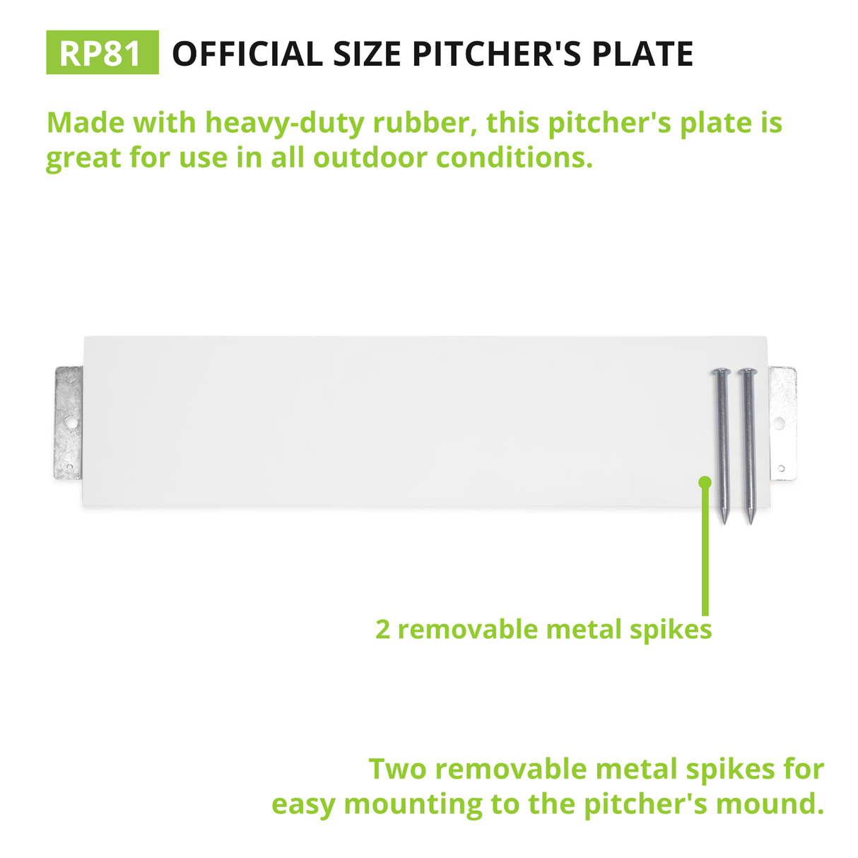 Champion Sports 2-SPIKE PITCHER'S PLATE OFFICIAL