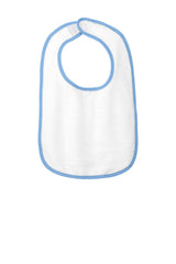 Rabbit Skins ™ Infant Contrast Trim Terry Bib. RS1003 - Rabbit Skins RS1003 Infant & Toddler Rabbit Skins Light Blue OSFA