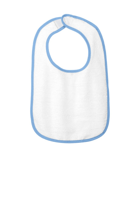 Rabbit Skins ™ Infant Contrast Trim Terry Bib. RS1003 - Rabbit Skins RS1003 Infant & Toddler Rabbit Skins Light Blue OSFA