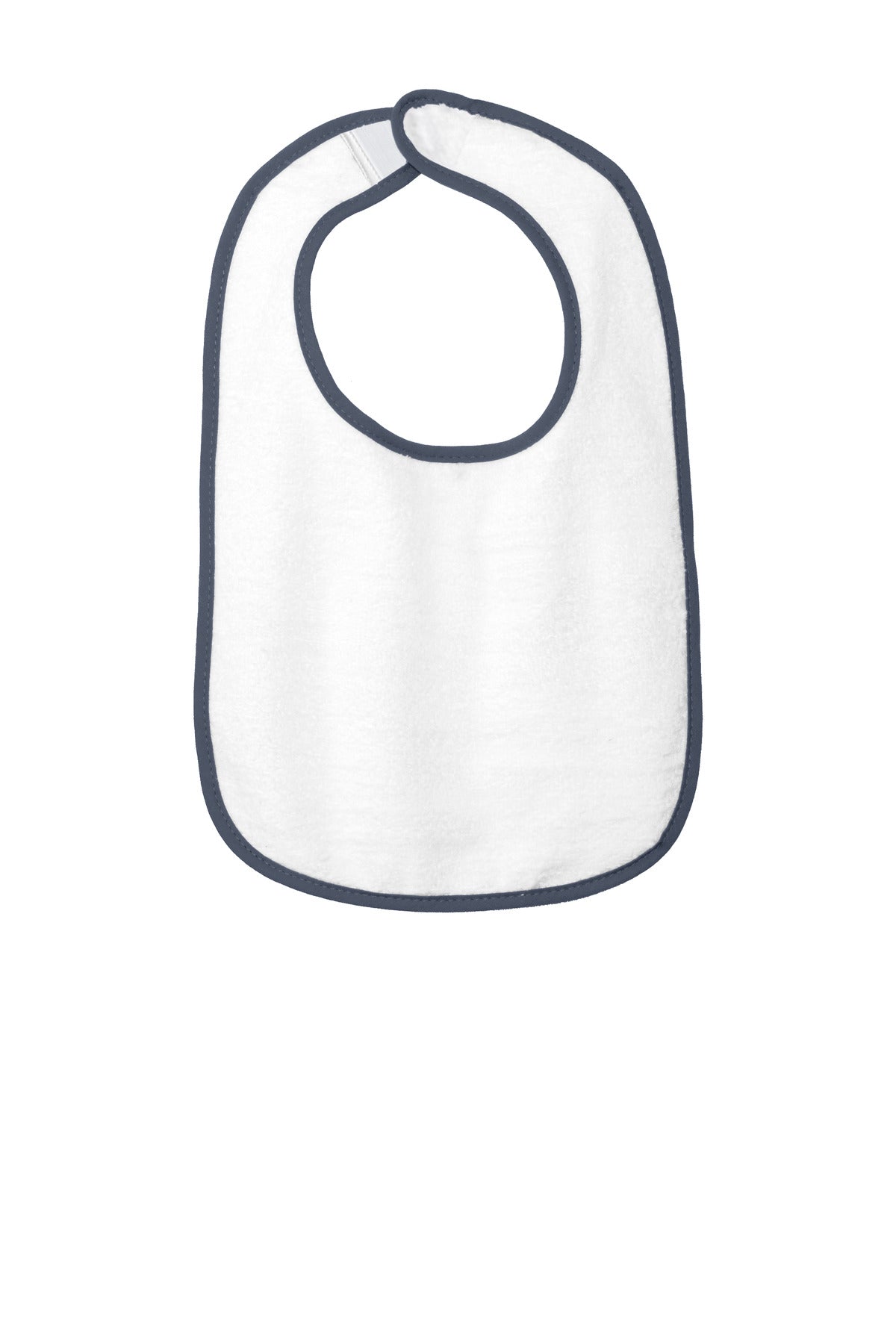Rabbit Skins ™ Infant Contrast Trim Terry Bib. RS1003 - Rabbit Skins RS1003 Infant & Toddler Rabbit Skins Navy OSFA