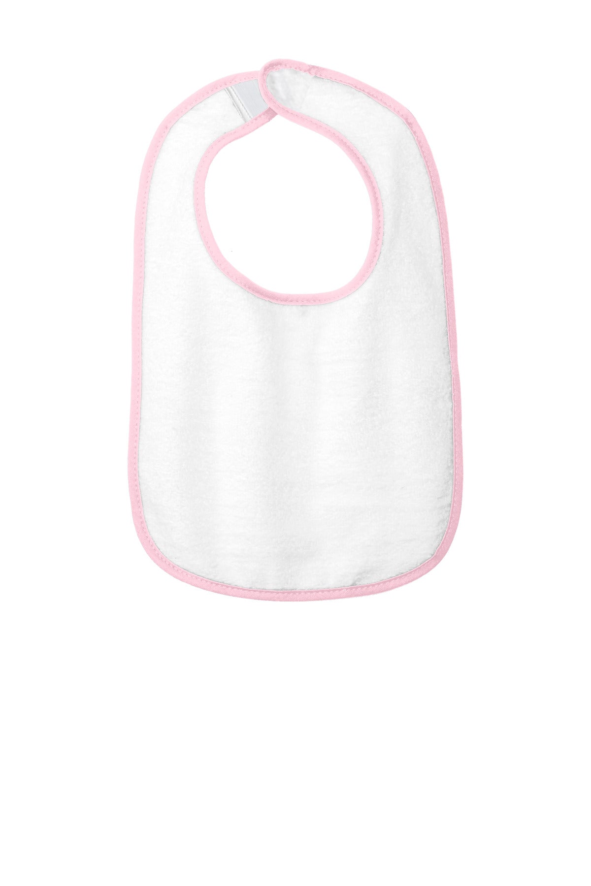 Rabbit Skins ™ Infant Contrast Trim Terry Bib. RS1003 - Rabbit Skins RS1003 Infant & Toddler Rabbit Skins Pink OSFA