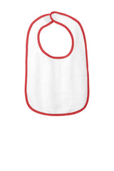 Rabbit Skins ™ Infant Contrast Trim Terry Bib. RS1003 - Rabbit Skins RS1003 Infant & Toddler Rabbit Skins Red OSFA