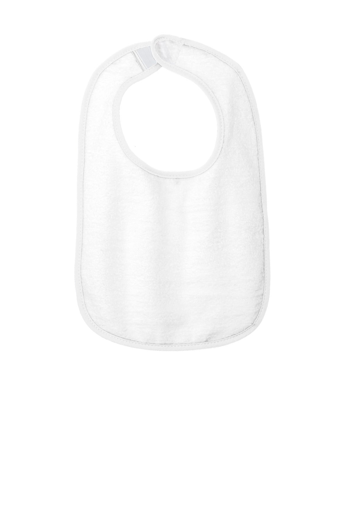 Rabbit Skins ™ Infant Contrast Trim Terry Bib. RS1003 - Rabbit Skins RS1003 Infant & Toddler Rabbit Skins White OSFA