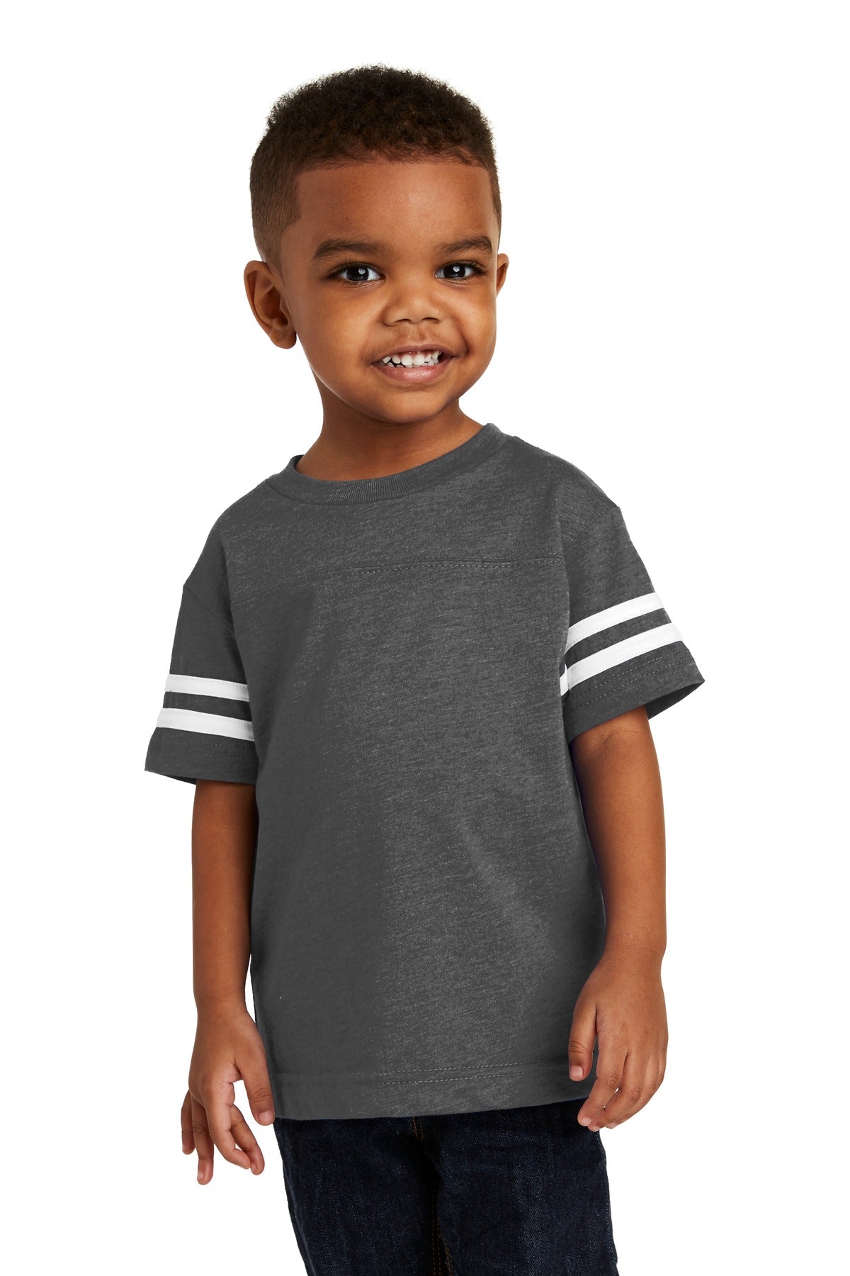 Rabbit Skins ™ Toddler Football Fine Jersey Tee. RS3037 - Rabbit Skins RS3037 Infant & Toddler Rabbit Skins Vintage Smoke/ Blended White 2T