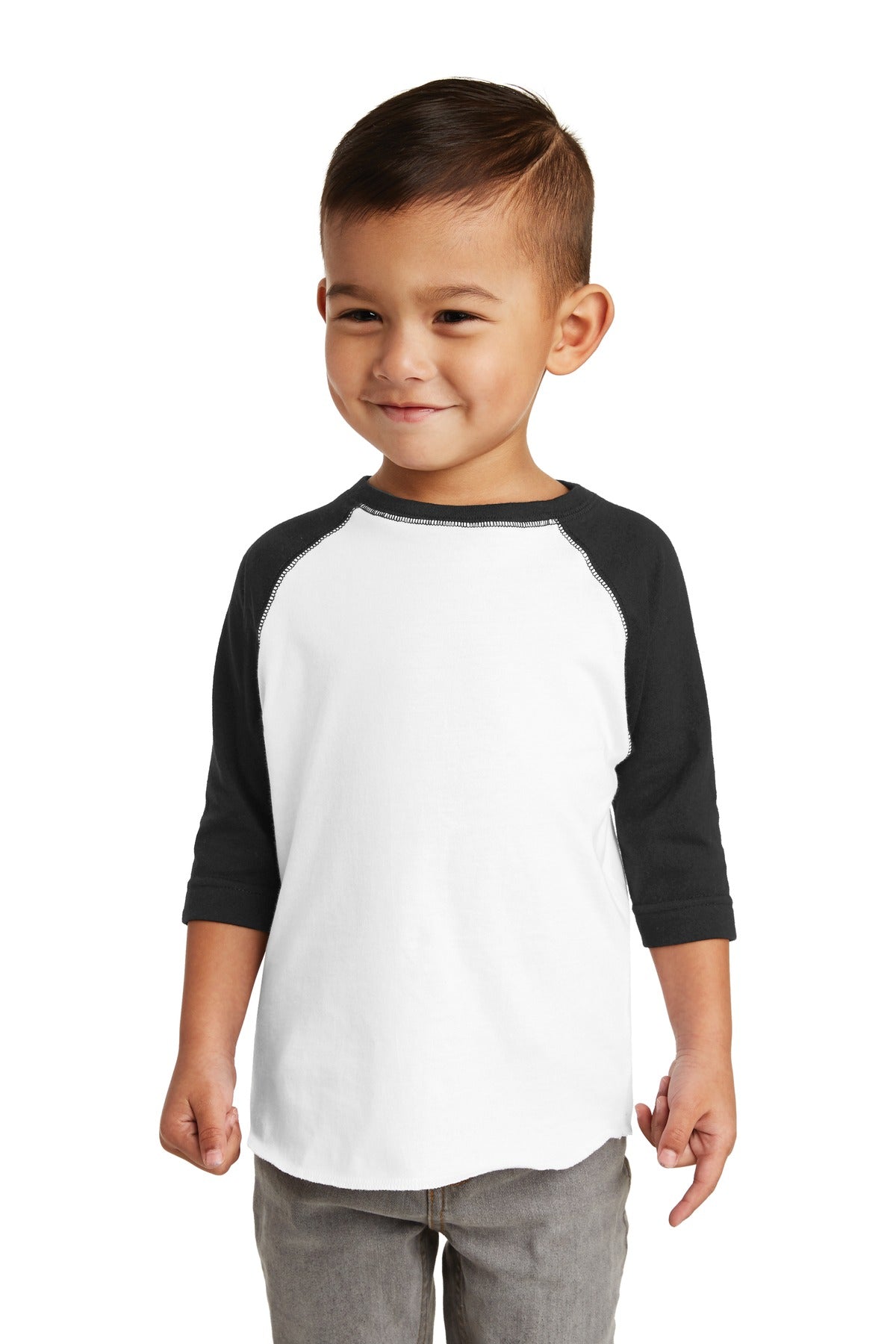 DISCONTINUED Rabbit Skins ™ Toddler Baseball Fine Jersey Tee. RS3330 - Rabbit Skins RS3330 Infant & Toddler Rabbit Skins White/ Black 2T