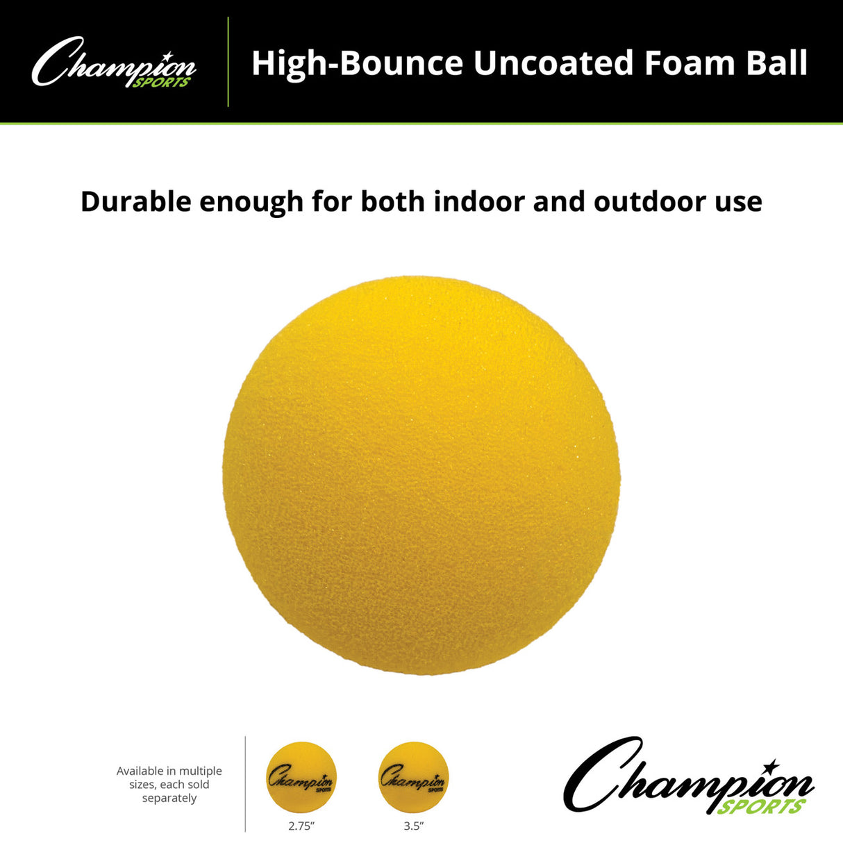 HIGH-BOUNCE UNCOATED FOAM BALL 2.75" D