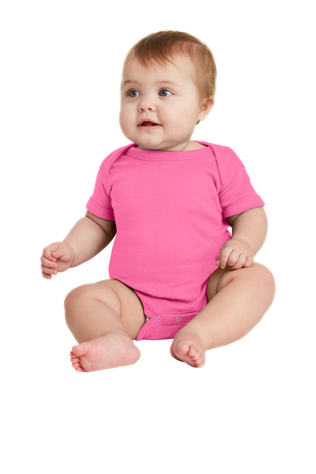 Rabbit Skins ™ Infant Short Sleeve Baby Rib Bodysuit. RS4400 - Rabbit Skins RS4400 Infant & Toddler Rabbit Skins Hot Pink 06M