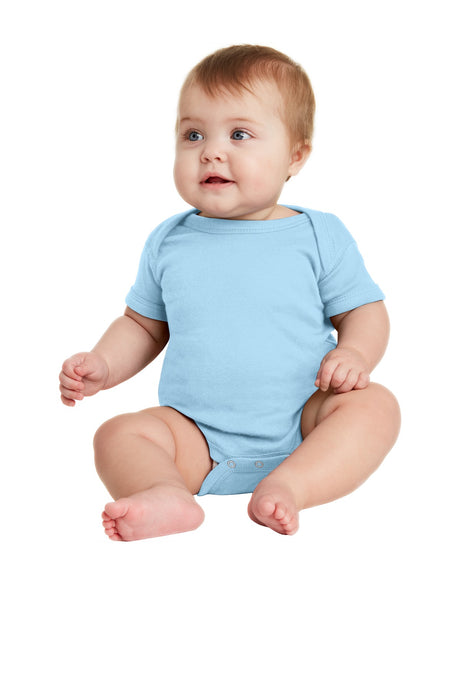Rabbit Skins ™ Infant Short Sleeve Baby Rib Bodysuit. RS4400 - Rabbit Skins RS4400 Infant & Toddler Rabbit Skins Light Blue 06M