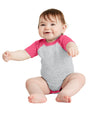 DISCONTINUED Rabbit Skins ™ Infant Baseball Fine Jersey Bodysuit. RS4430 - Rabbit Skins RS4430 Infant & Toddler Rabbit Skins Vintage Heather/ Vintage Hot Pink 06M