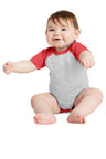 DISCONTINUED Rabbit Skins ™ Infant Baseball Fine Jersey Bodysuit. RS4430 - Rabbit Skins RS4430 Infant & Toddler Rabbit Skins Vintage Heather/ Vintage Red 06M