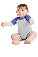 DISCONTINUED Rabbit Skins ™ Infant Baseball Fine Jersey Bodysuit. RS4430 - Rabbit Skins RS4430 Infant & Toddler Rabbit Skins Vintage Heather/ Vintage Royal 06M