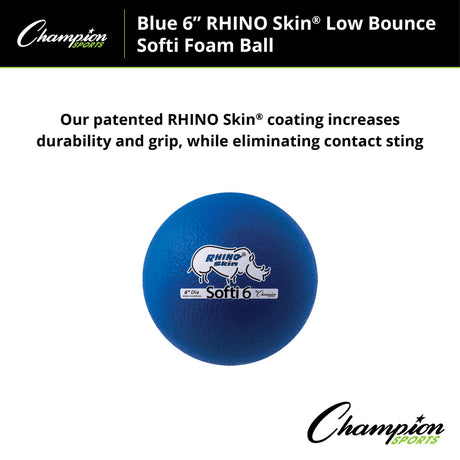 6" RHINO SKIN, LOW BOUNCE, SOFTI FOAM BALL SET OF 6 COLORS