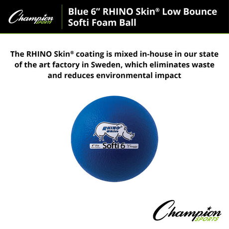 6" RHINO SKIN, LOW BOUNCE, SOFTI FOAM BALL SET OF 6 COLORS