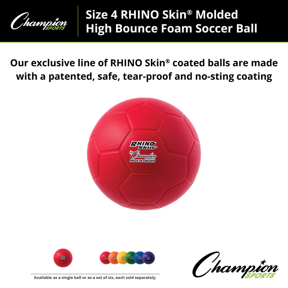 RHINO Skin RHINO SKIN MOLDED SOCCER BALL 8" D