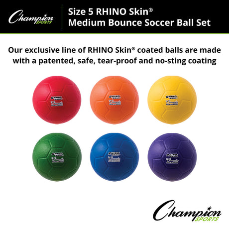 RHINO Skin RHINO SKIN MEDIUM BOUNCE SIZE 5 SOCCER BALL SET