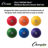 RHINO Skin RHINO SKIN MEDIUM BOUNCE SIZE 5 SOCCER BALL SET