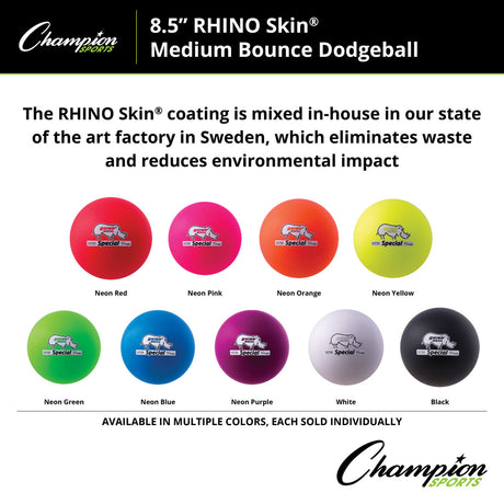 8.5" RHINO SKIN MEDIUM BOUNCE DODGEBALL BLACK
