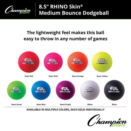 8.5" RHINO SKIN MEDIUM BOUNCE DODGEBALL BLACK