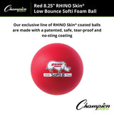 RHINO Skin 8.25" RHINO SKIN LOW BOUNCE SOFTI FOAM BALL, RED