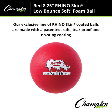 RHINO Skin 8.25" RHINO SKIN LOW BOUNCE SOFTI FOAM BALL, RED