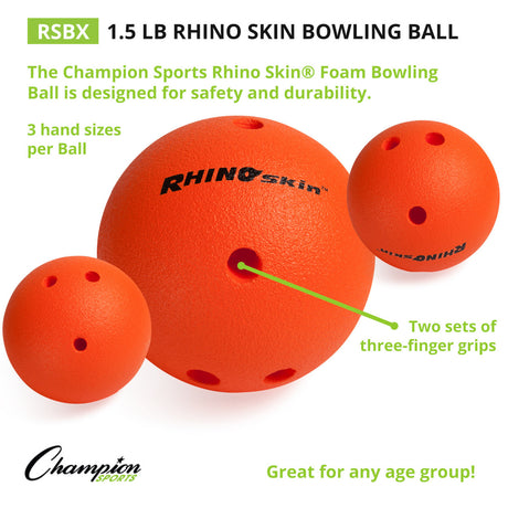 1.5 LB RHINO SKIN BOWLING BALL SINGLE IN ORANGE