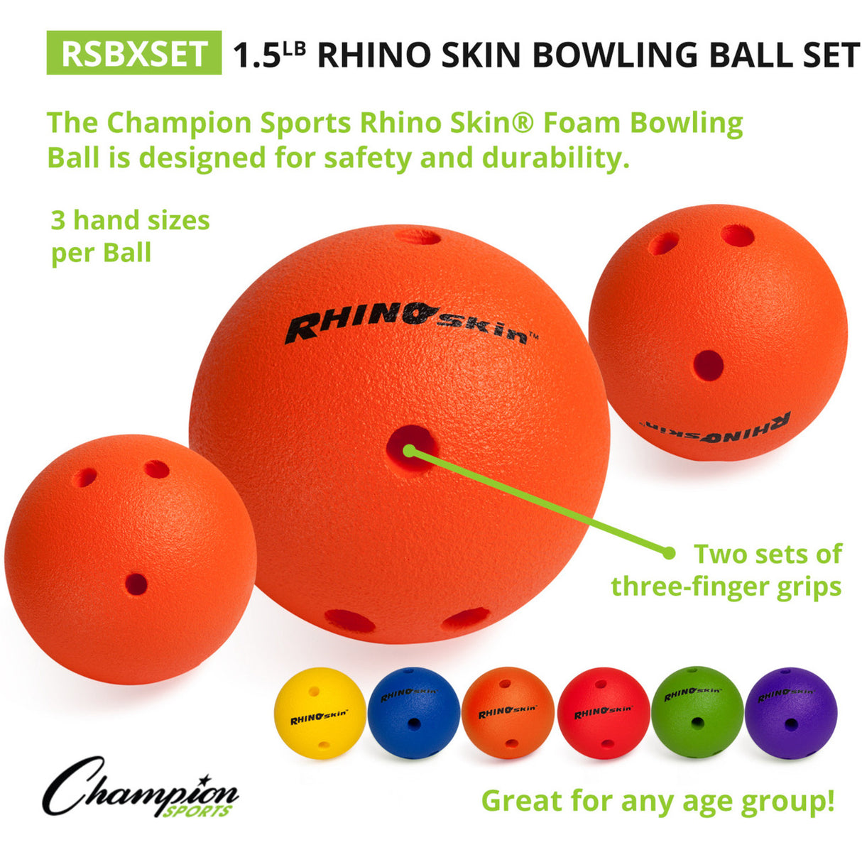 1.5 LB RHINO SKIN BOWLING BALL SINGLE IN ORANGE