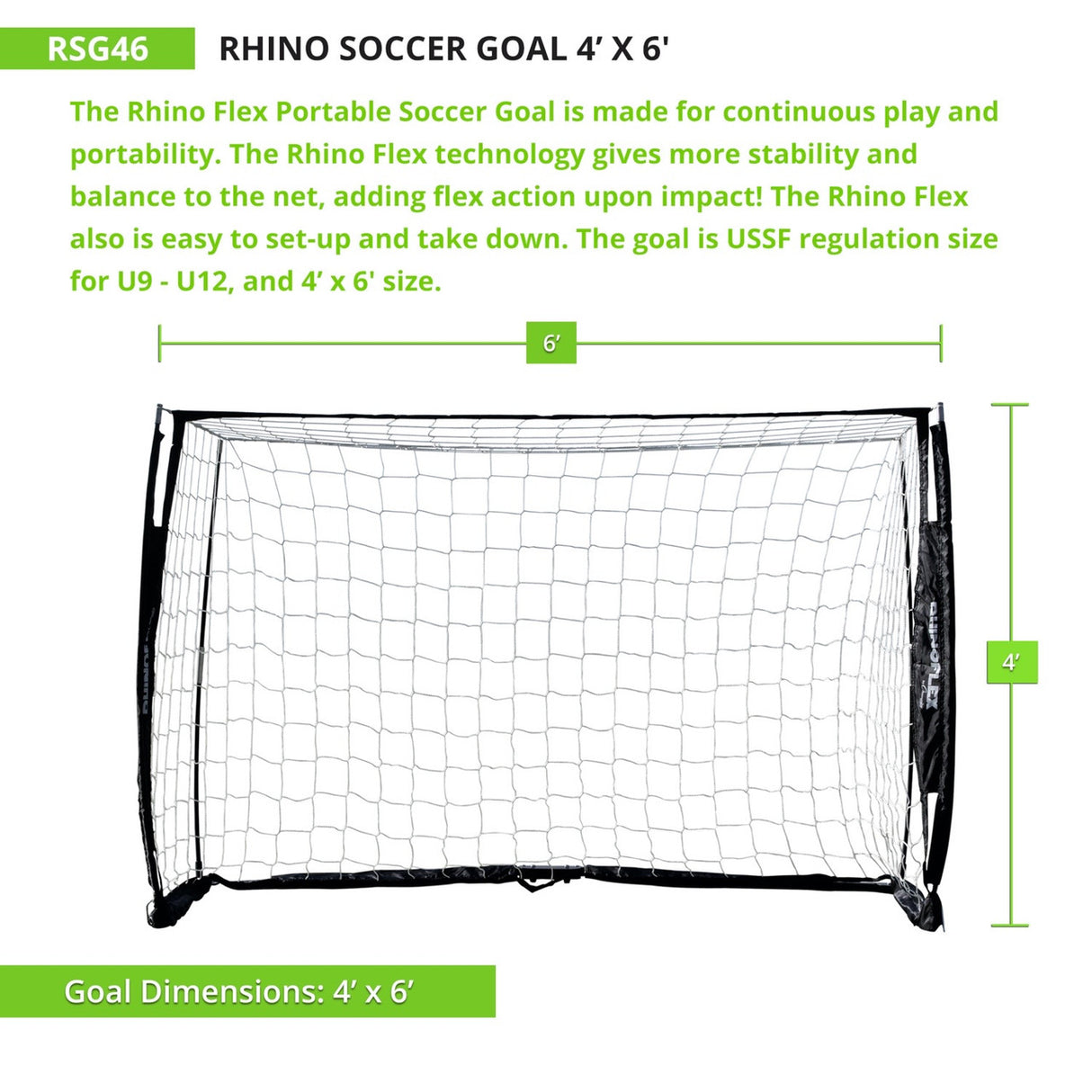 RHINO Flex RHINO FLEX PORTABLE SOCCER GOAL 3' X 5'