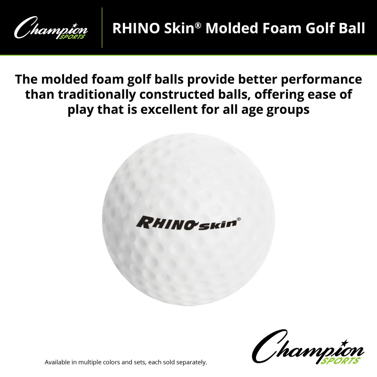 Champion Sports RHINO SKIN MOLDED FOAM GOLF BALL