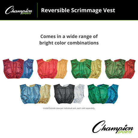 REVERSIBLE SCRIMMAGE VEST, ADULT BLUE/GREEN
