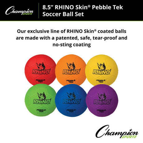 RHINO Skin 8.5" RHINO SKIN PEBBLE TEK SOCCER BALL SET