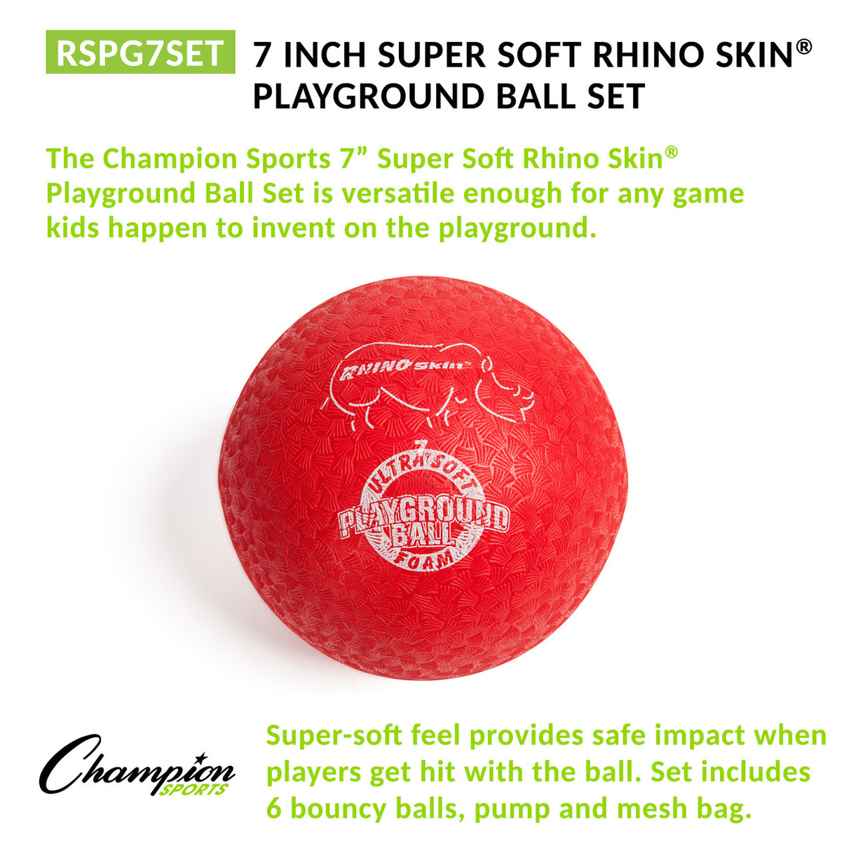 RHINO Skin 7" SOFT RHINO SKIN PLAYGROUND BALL SET