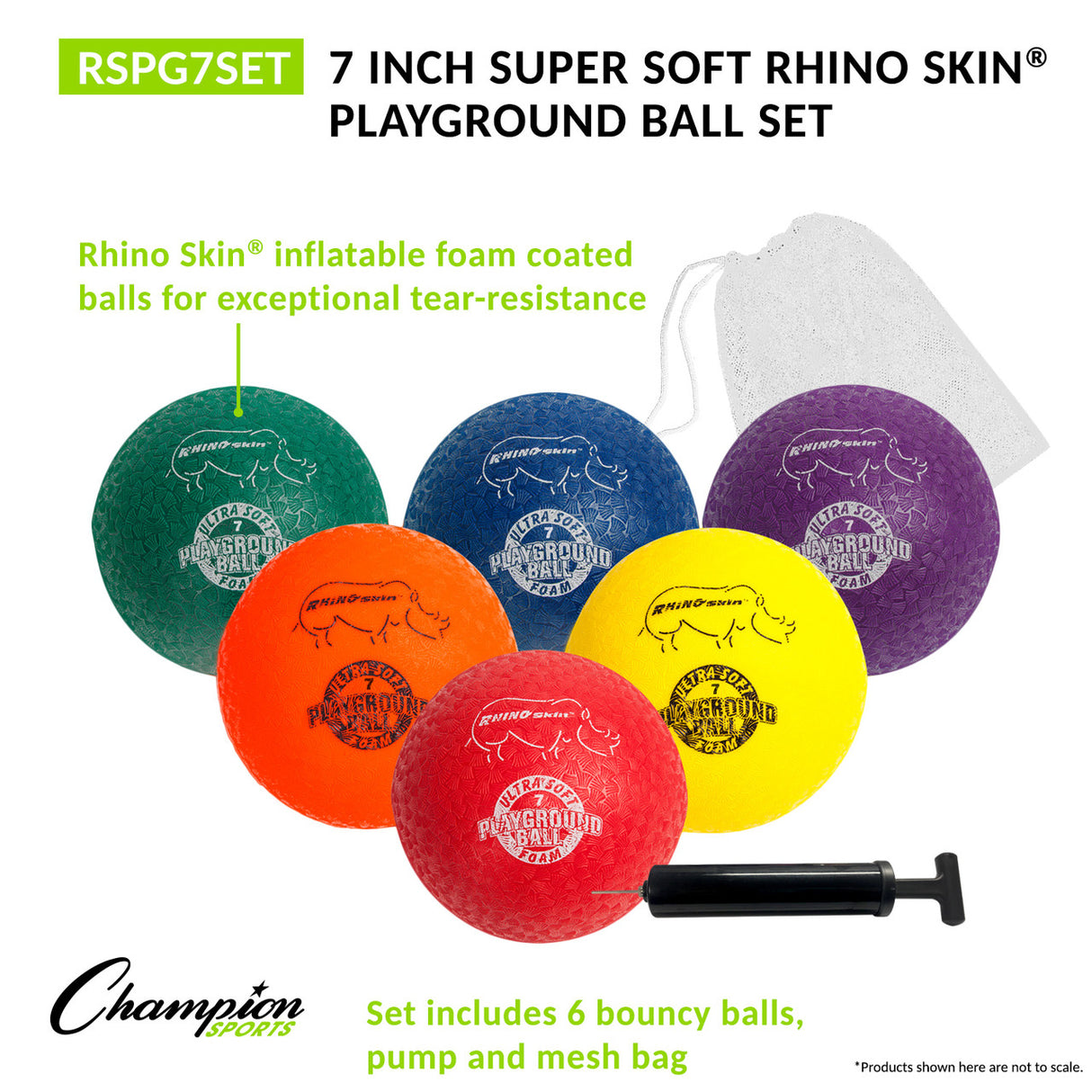 RHINO Skin 7" SOFT RHINO SKIN PLAYGROUND BALL SET