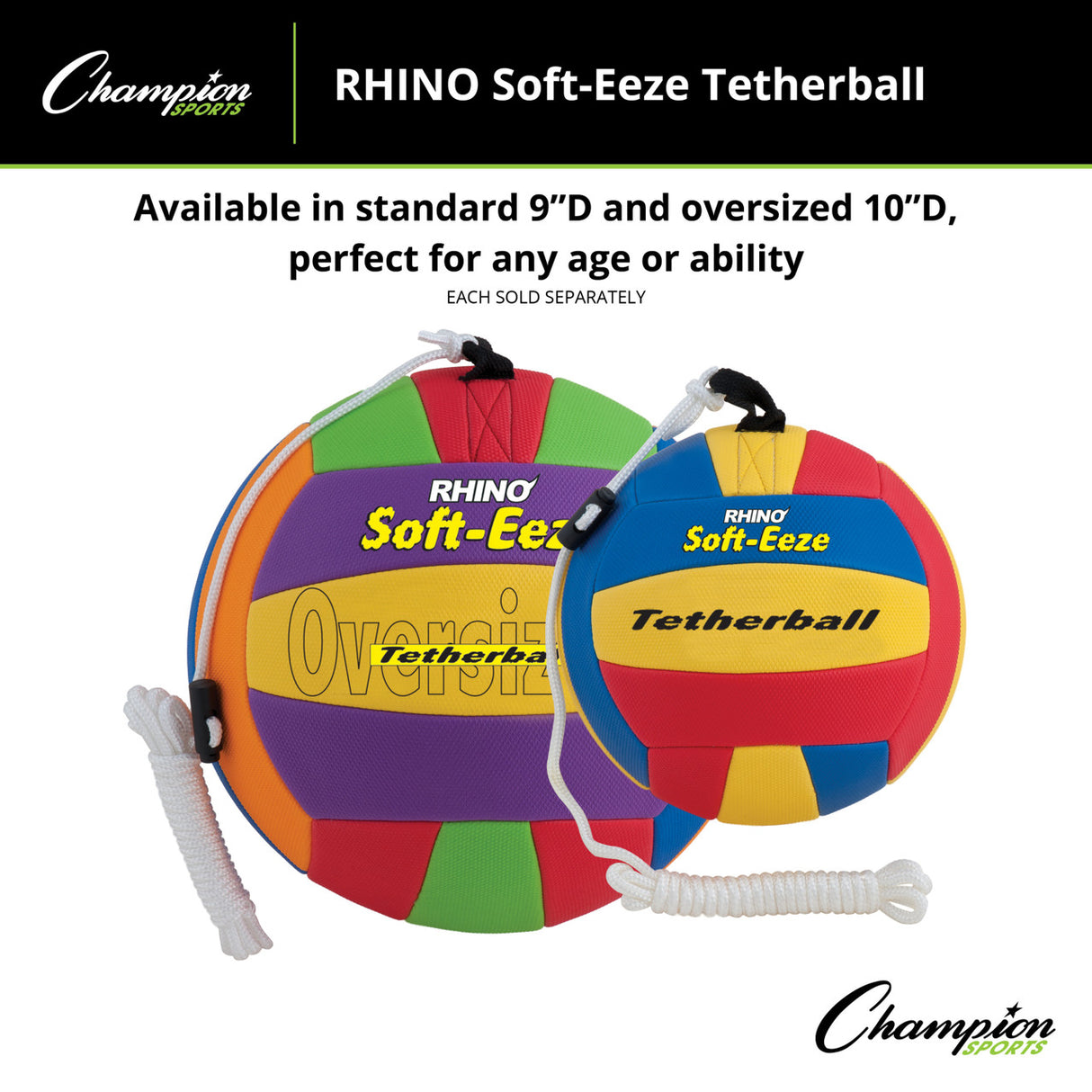 RHINO SOFT EEZE TETHERBALL 10" RHINO SOFT-EEZE TETHERBALL