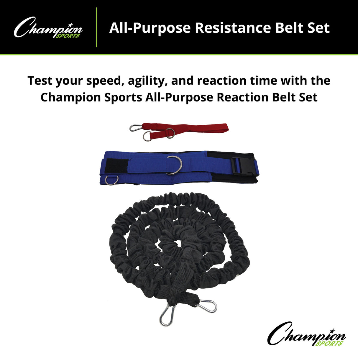 Champion Sports ALL PURPOSE RESISTANCE BELT SET