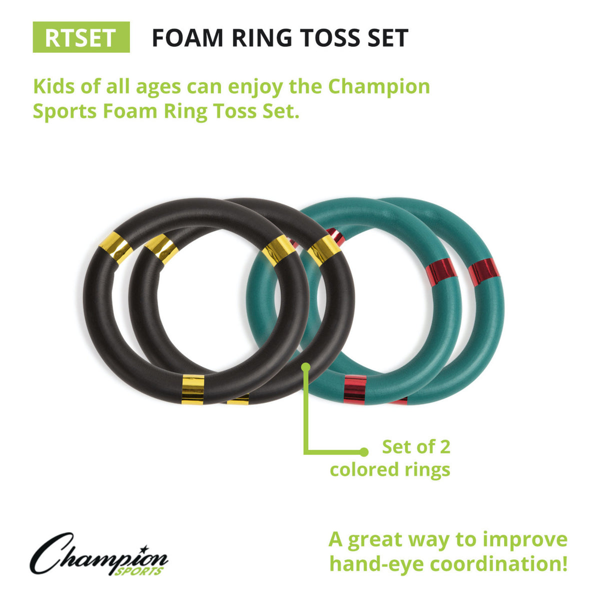 Champion Sports FOAM RING TOSS SET