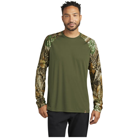 Russell Outdoors ™ Realtree ® Colorblock Performance Long Sleeve Tee RU151LS - Russell Outdoors RU151LS T-Shirts Russell Outdoors Olive Drab Green/ Realtree Edge XS