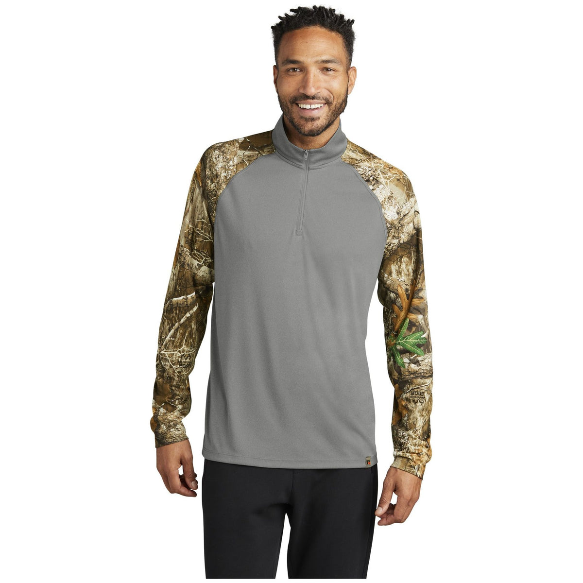 Russell Outdoors ™ Realtree ® Colorblock Performance 1/4-Zip RU152 - Russell Outdoors RU152 Sweatshirts/Fleece Russell Outdoors Grey Concrete Heather/ Realtree Edge XS