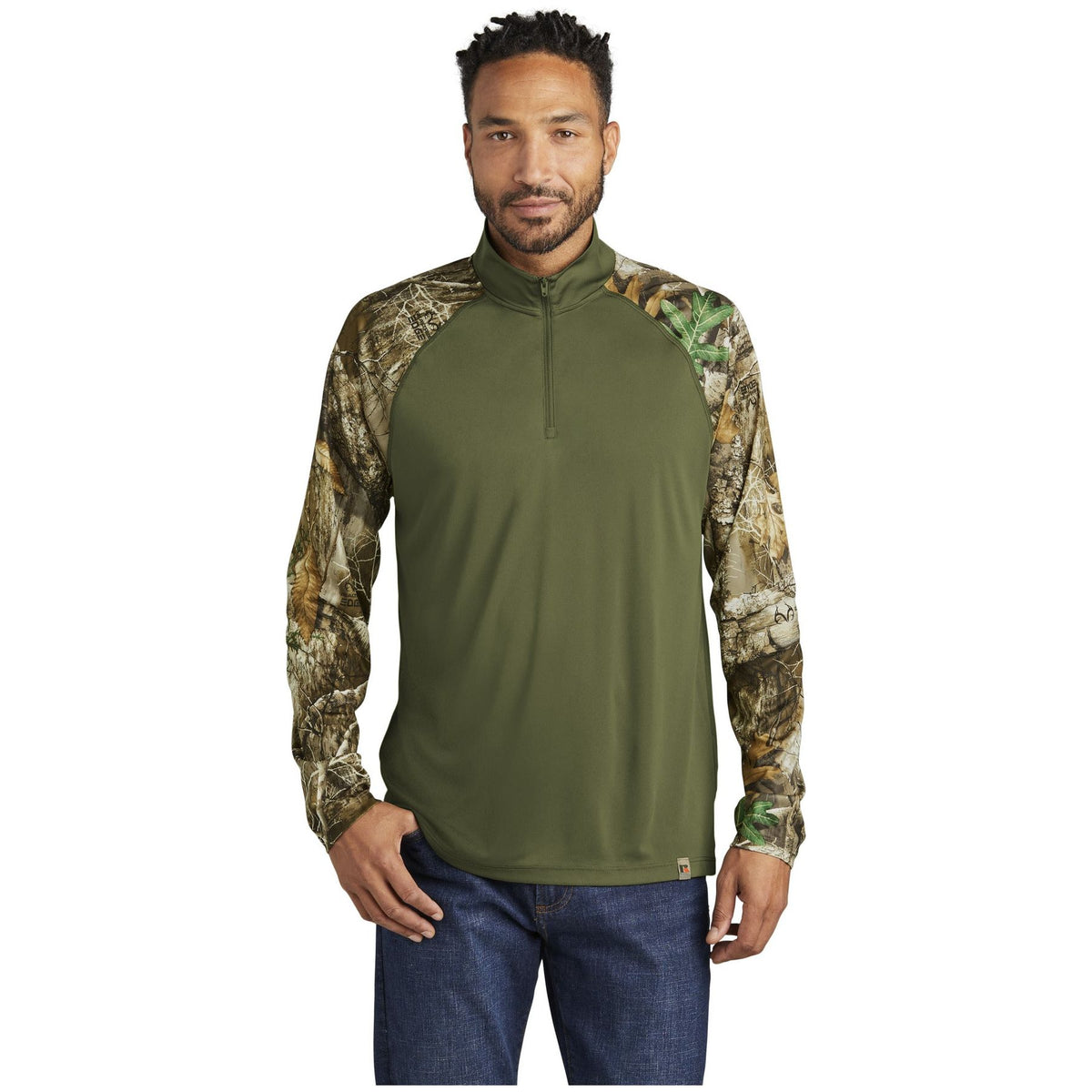 Russell Outdoors ™ Realtree ® Colorblock Performance 1/4-Zip RU152 - Russell Outdoors RU152 Sweatshirts/Fleece Russell Outdoors Olive Drab Green/ Realtree Edge XS