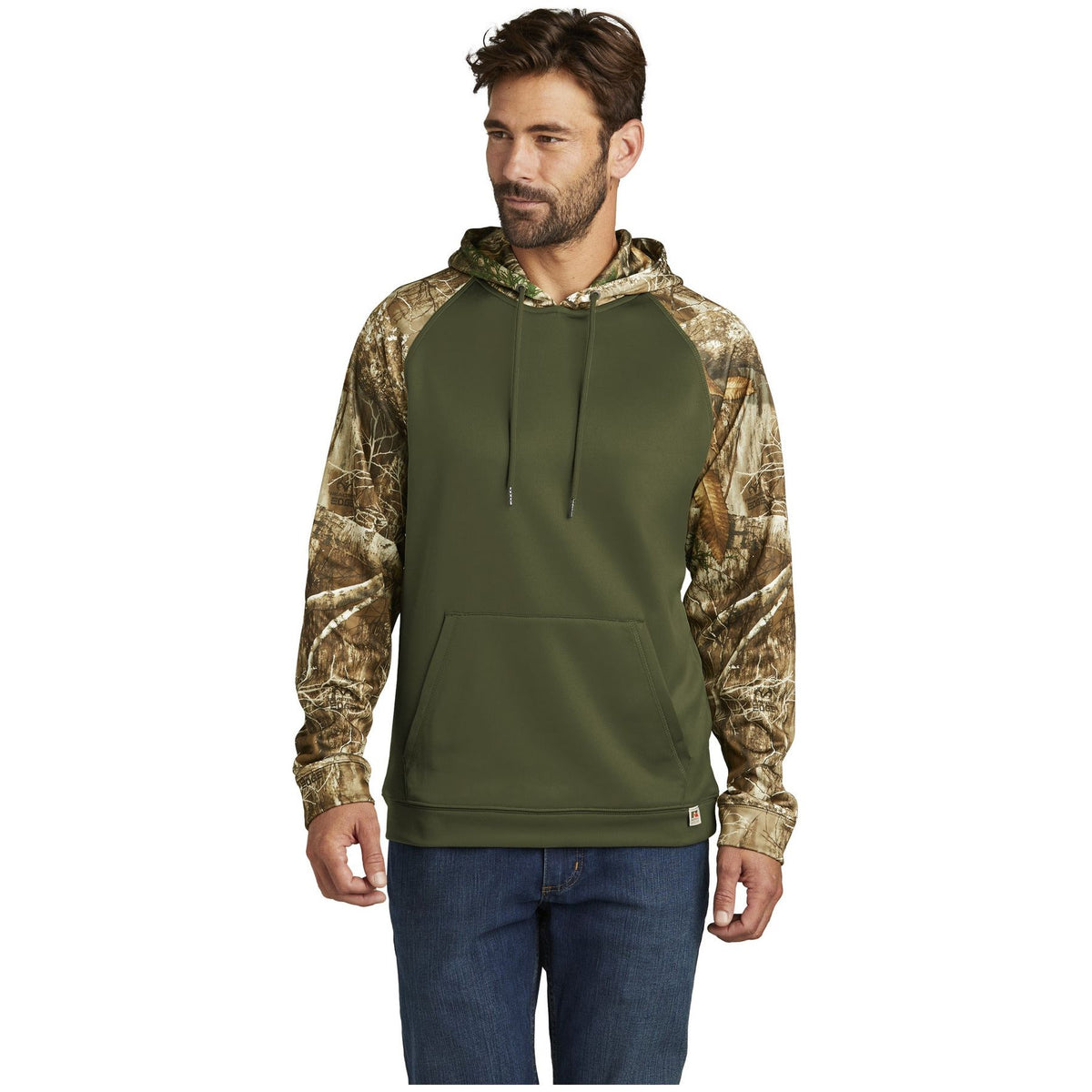 Russell Outdoors ™ Realtree ® Performance Colorblock Pullover Hoodie RU451 - Russell Outdoors RU451 Sweatshirts/Fleece Russell Outdoors Olive Drab Green/ Realtree Edge XS